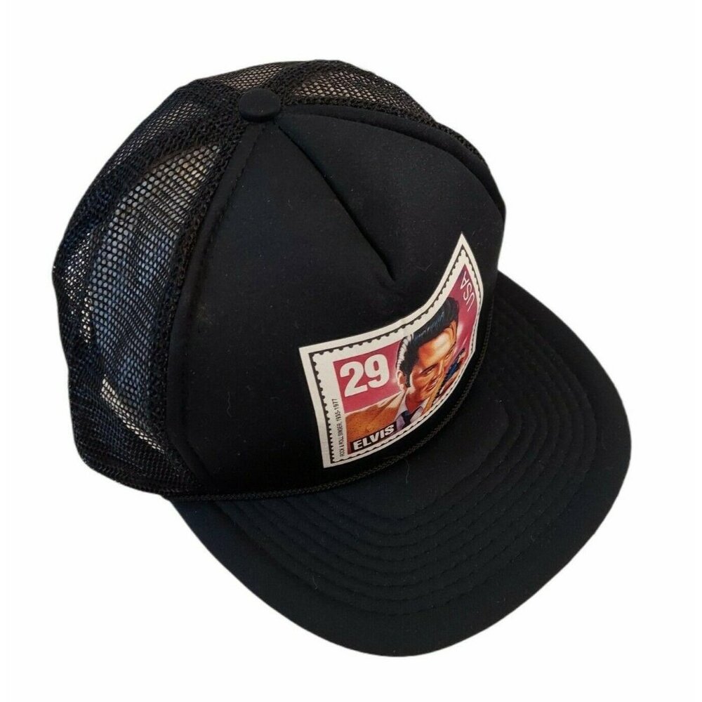 Elvis Stamp Baseball Trucker Hat Cap Adjustable Snapback Gold Medal Headwear